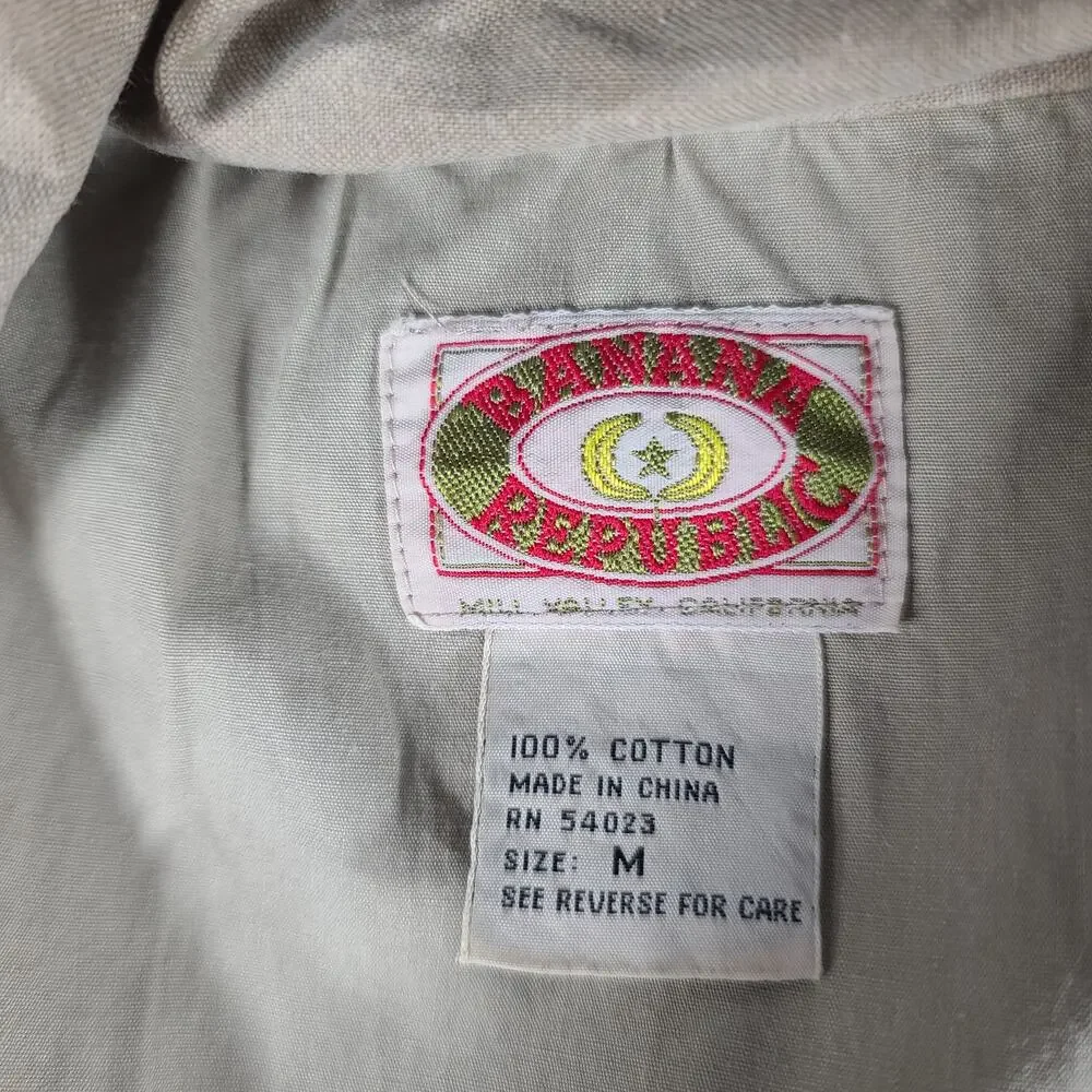 Banana Republic Khaki Tan Zip Up Hiking Cargo Fishing Journalist Vest Medium